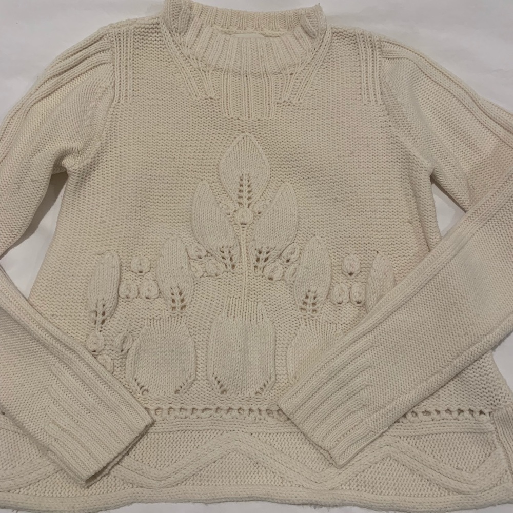 Anthropologie Cream Sweater M